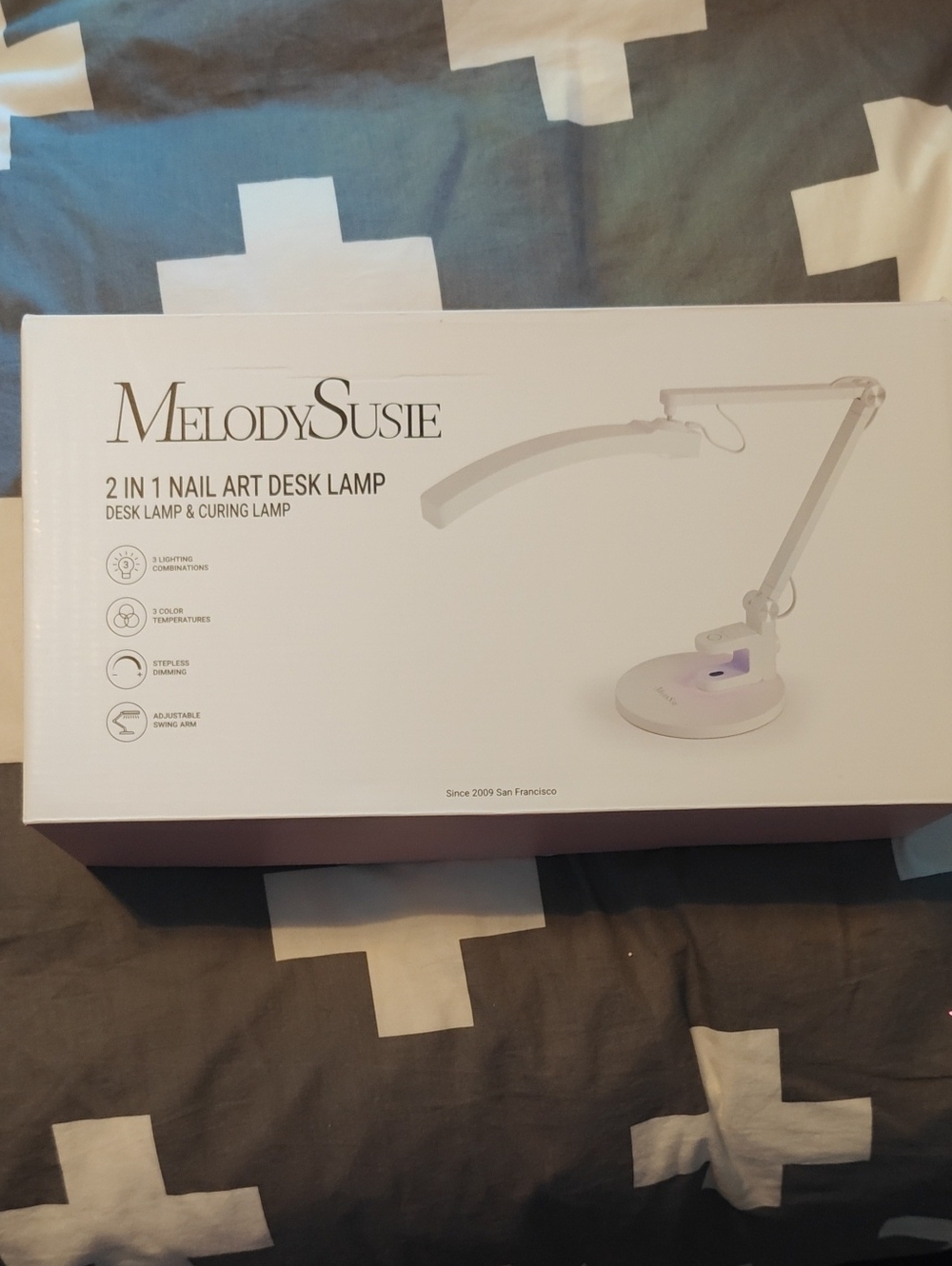 MelodySusie 2-in-1 Nail Art Desk & Curing Lamp - White